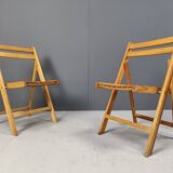 Chaises pliantes en bois du milieu du siècle, années 1950 - lot de 6