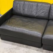 De Sede DS-76 Modular 2-Seater Sofa / Sofa Bed – Black Leather (1970s)