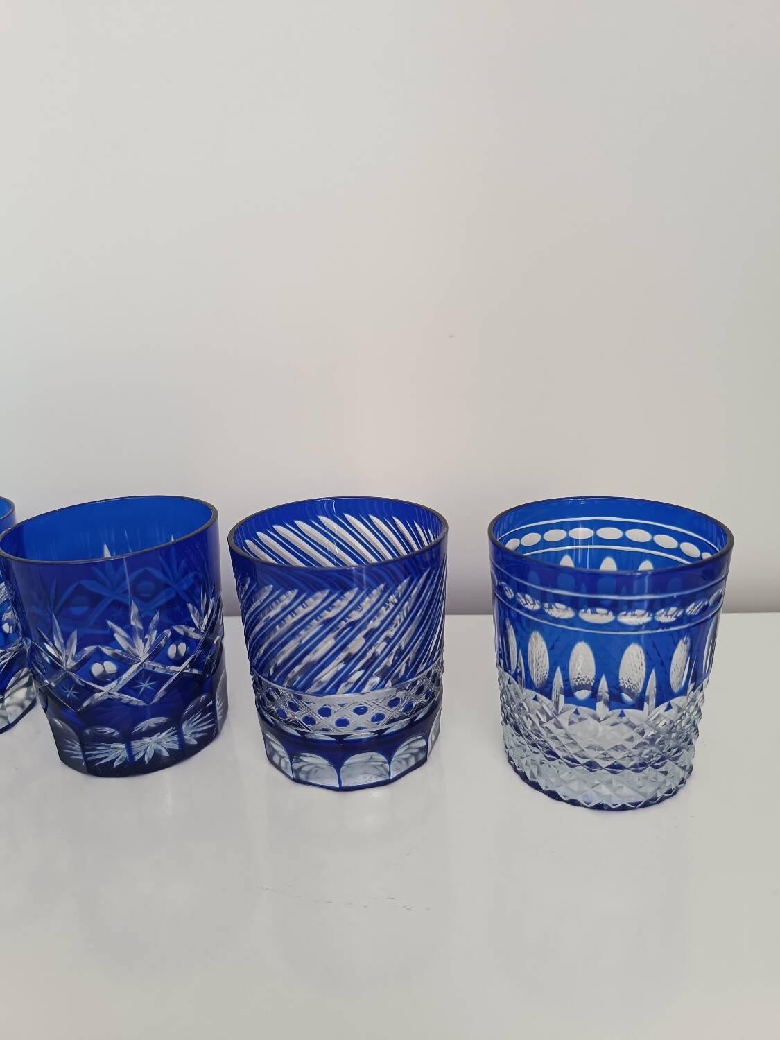 Service à whisky en cristal bleu cobalt