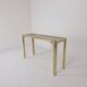 Italian Rectangle Side Table in Brass Bamboo and Smoked Glass, 1970s