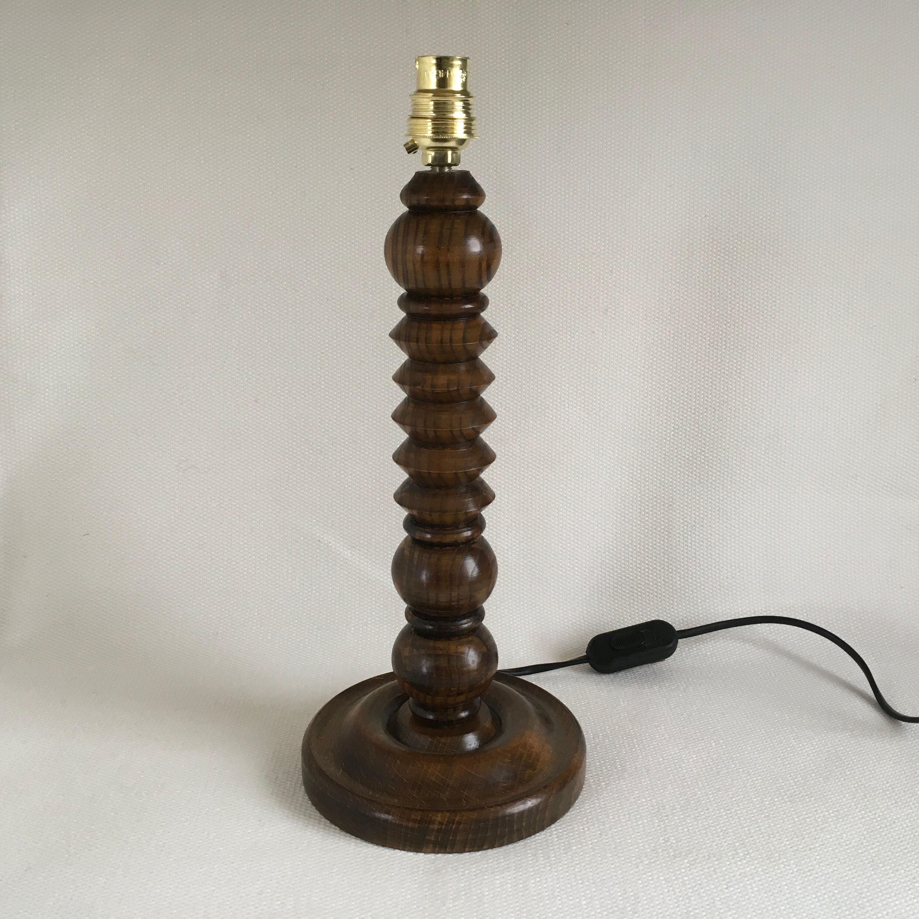 Turned wooden lamp leg