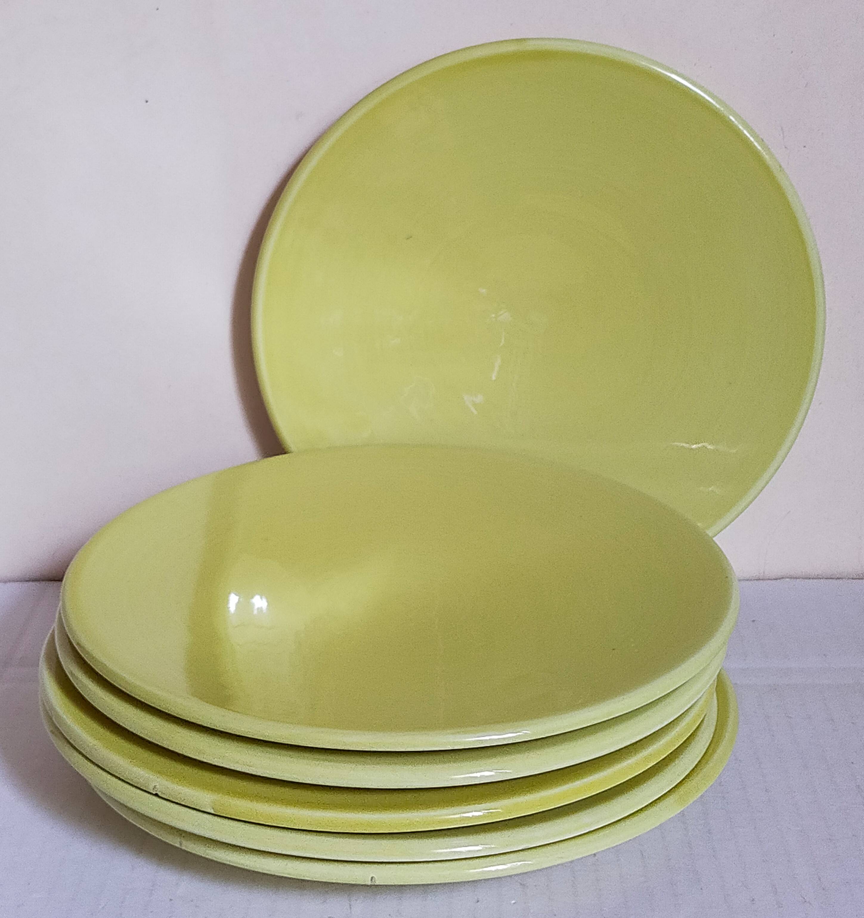 Six vintage Czech ceramic dessert plates
