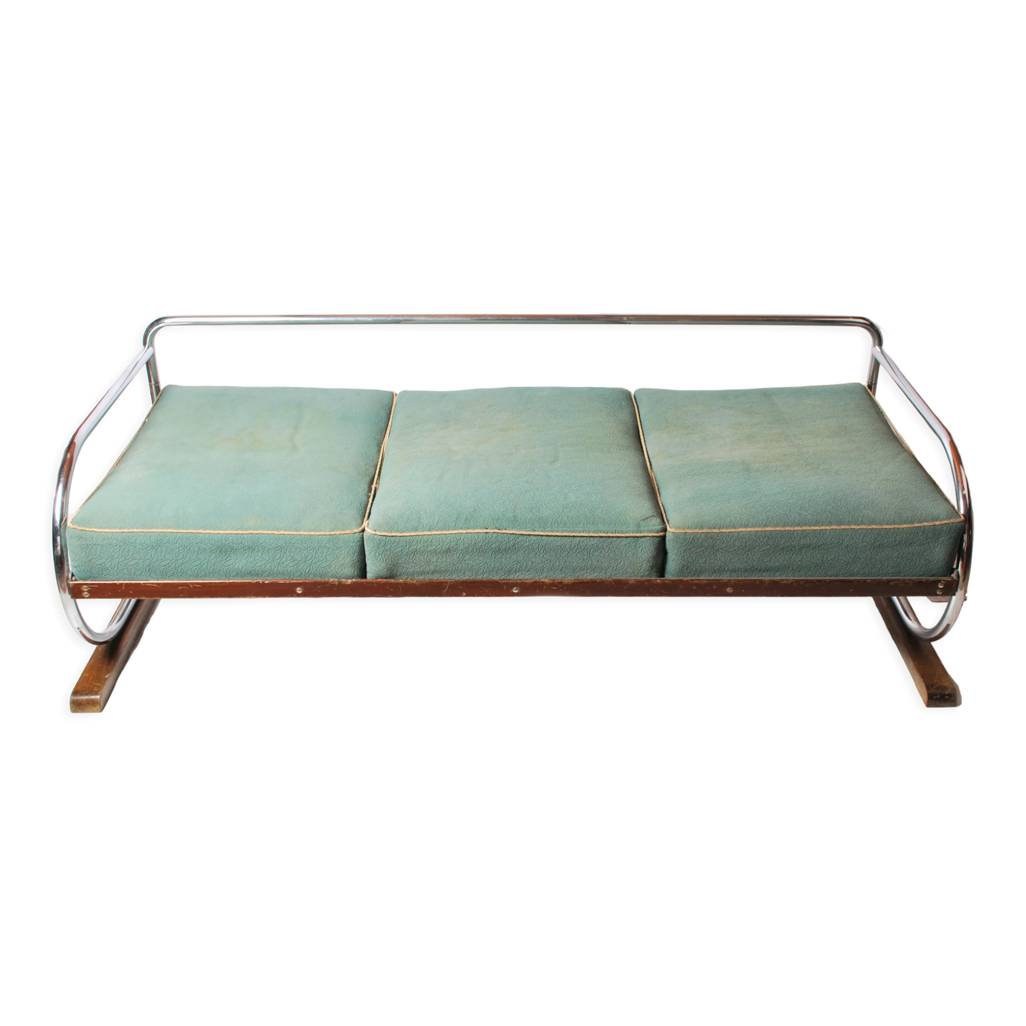 Bauhaus Chrome Sofa by Robert Slezak, 1930's Czecoslovakia