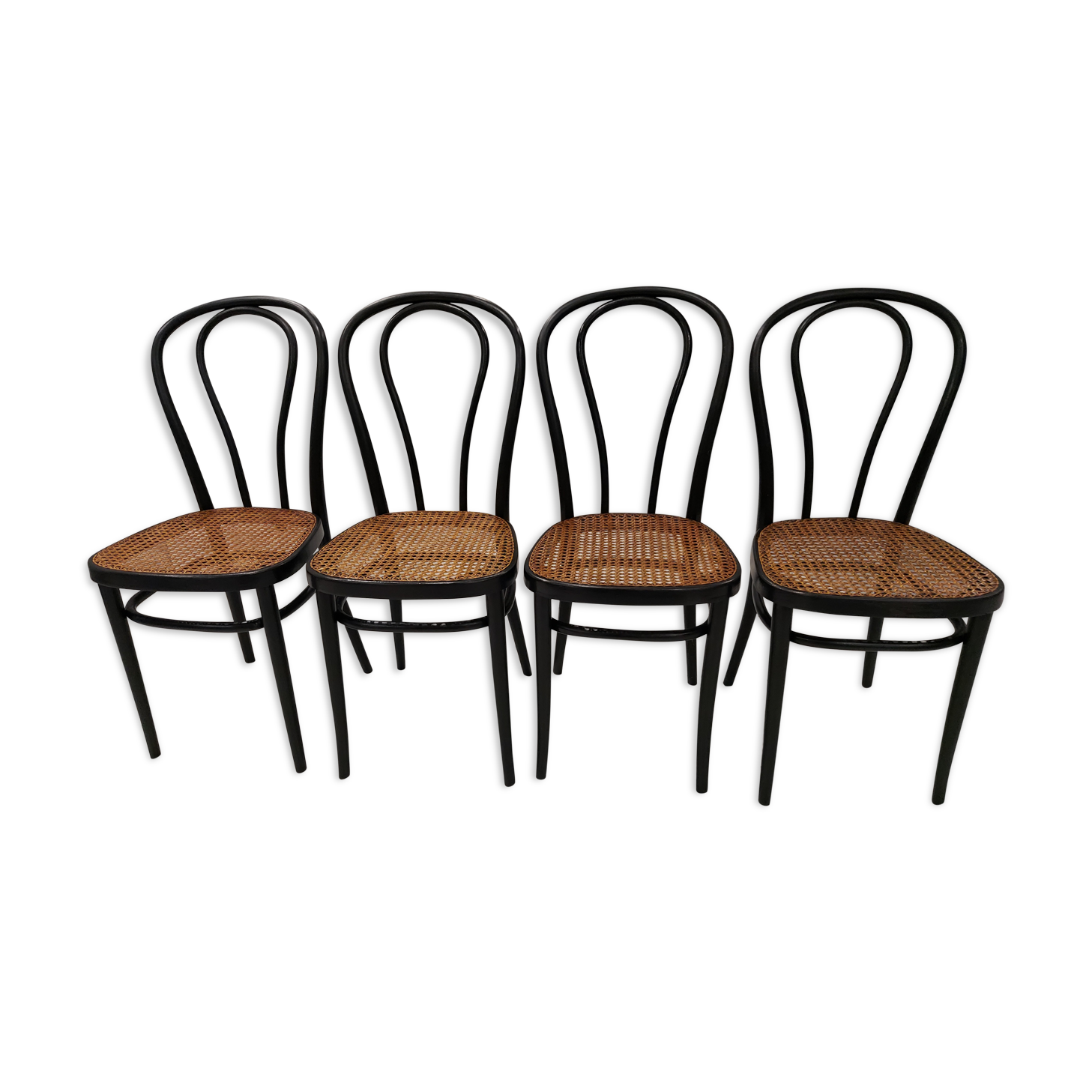 Suite of 4 Bistro chairs canned by ZPM for Thonet vintage 1950