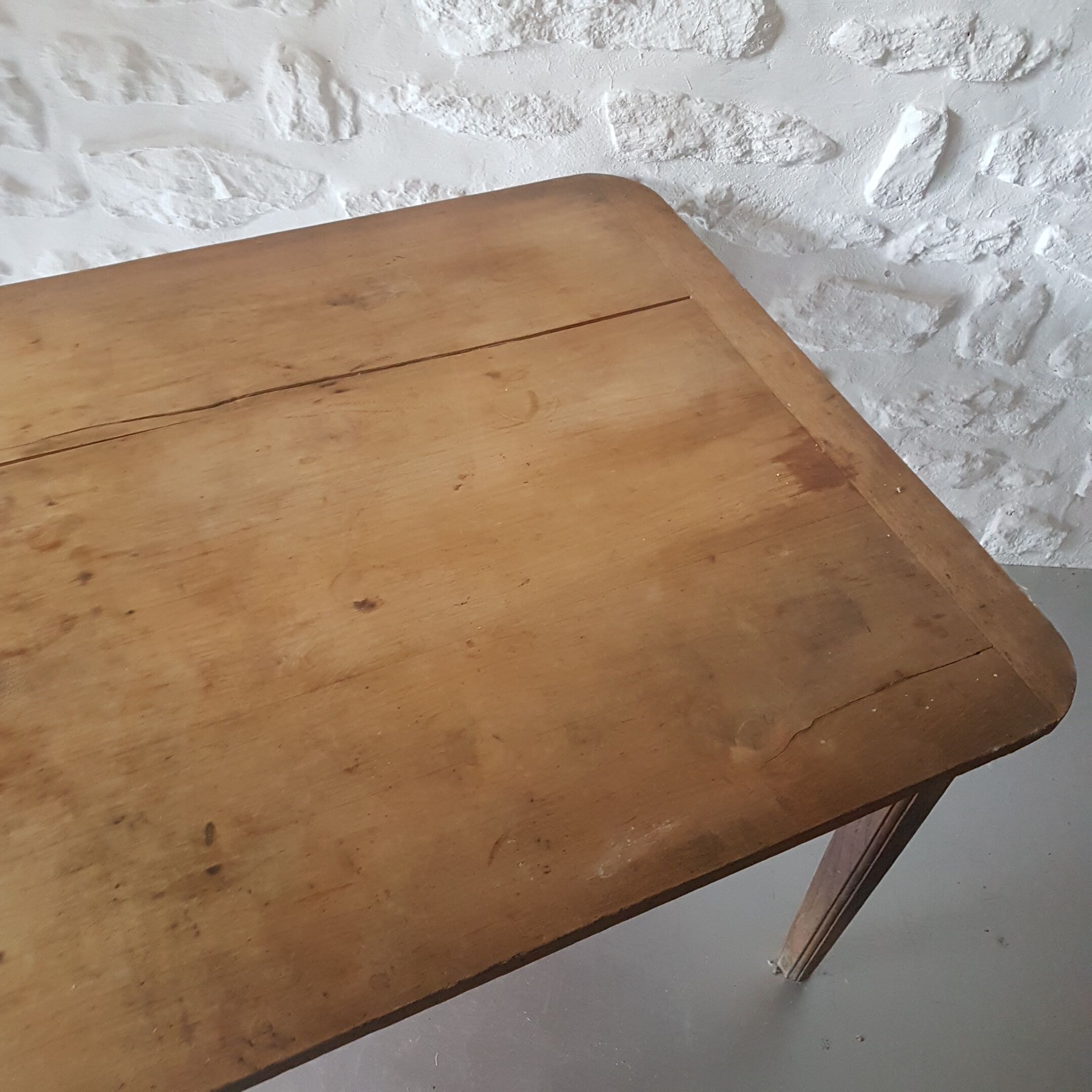 Clear wood farm table