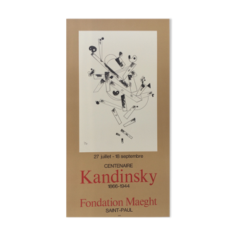 Affiche originale d'exposition centenaire Kandinsky à la Fondation Maeght, 1966