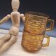 Set of 4 Vereco amber glass cups