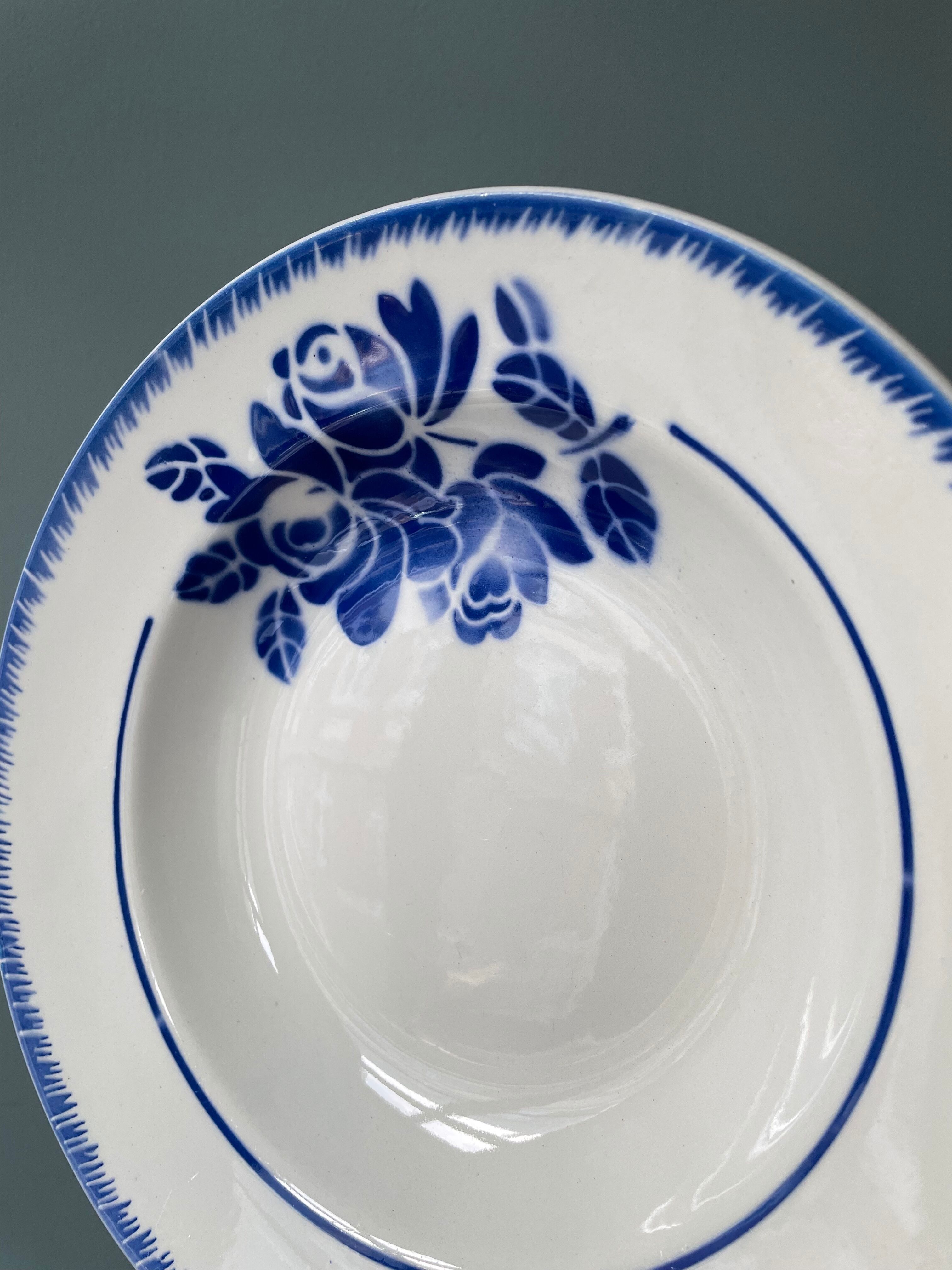 Set of 10 vintage hollow plates in Badonviller earthenware