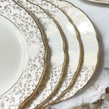 Villeroy & Boch dessert service in white porcelain golden flowers