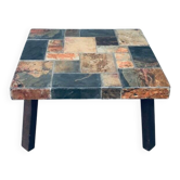 Brutalist Style Coffee Table in Slate Stone, 1970s