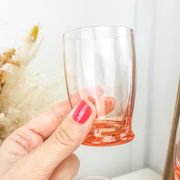 Lot of 11 vintage verrine pink glass liqueur glasses