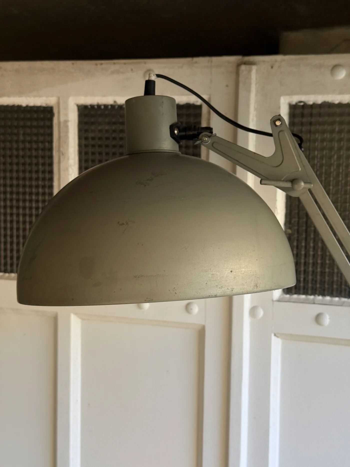 Grey metal floor lamp - industrial style