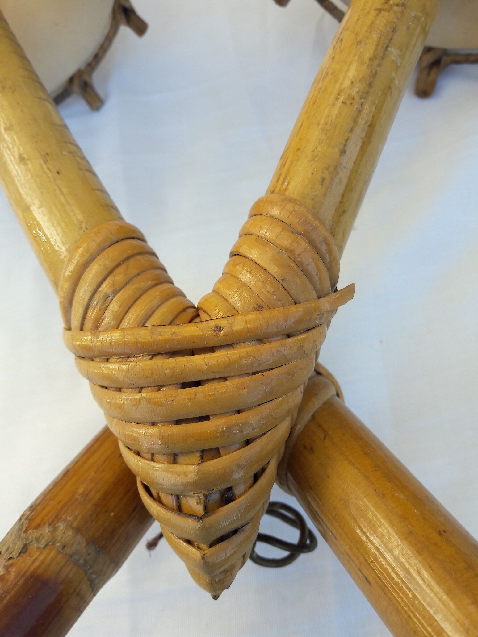 Double rattan sconce