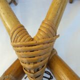 Double rattan sconce