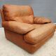 Fauteuil club lounge cuir cognac design 1970