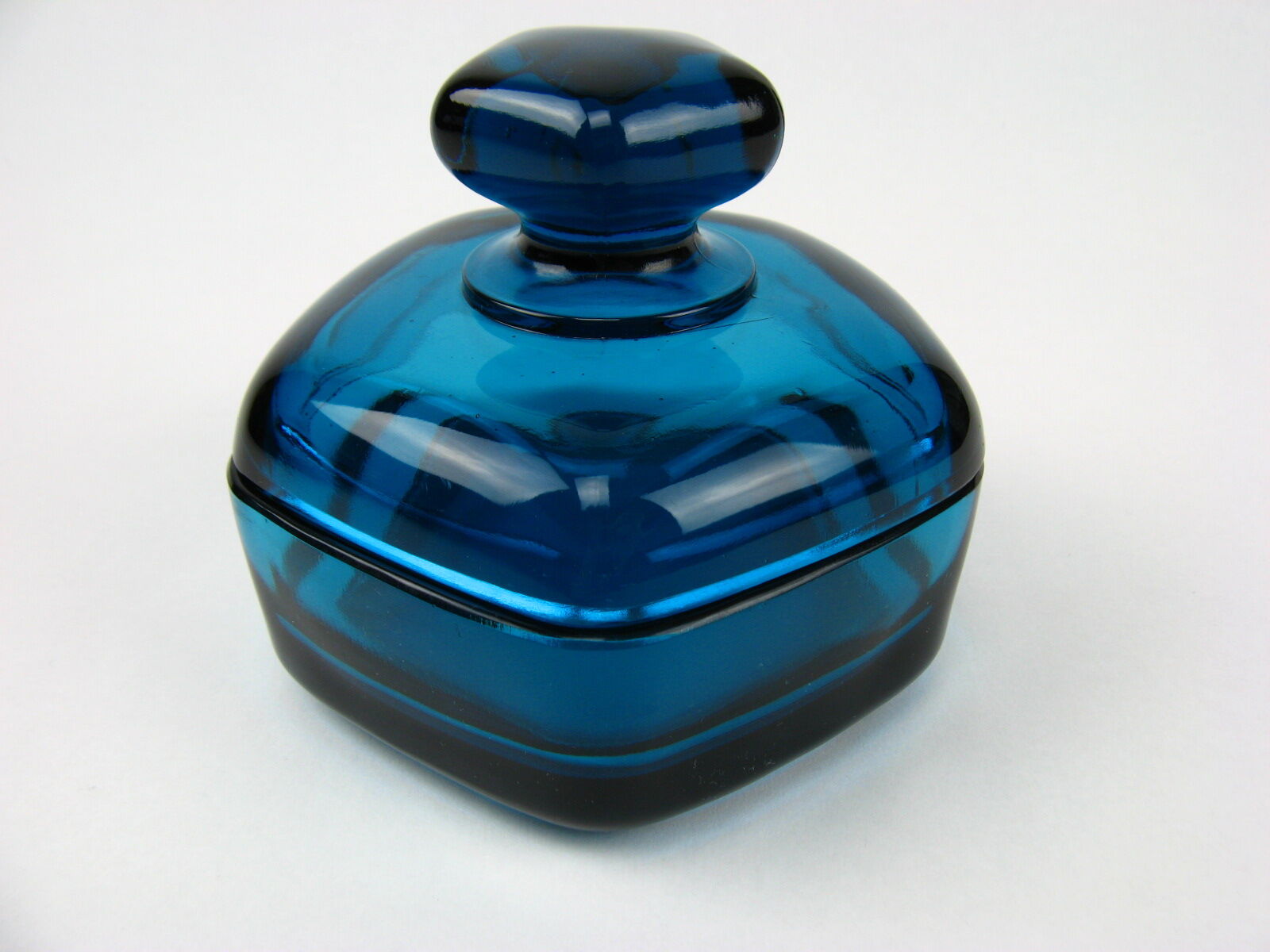 Blue glass candy box