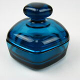 Blue glass candy box