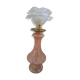 Clichy glass table lamp with pâte de verre rose.