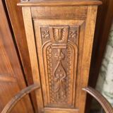 Pair of Renaissance style carved walnut armchairs