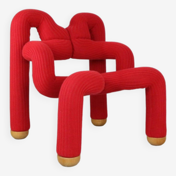 Fauteuil lounge Terje Ekström "Ekstrem" en rouge, années 1970