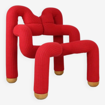 Terje Ekström Lounge Chair "Ekstrem" in Red, 1970's