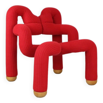 Terje Ekström Lounge Chair "Ekstrem" in Red, 1970's