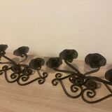 2 wrought iron candlesticks