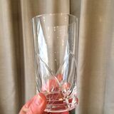 Suite de 4 verres a jus de fruits long drink en cristal taille