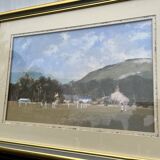 Beautiful Gouache English Cricket Scene Roy Perry 78 x 59