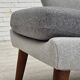 Fauteuil danois à dossier haut avec tabouret, années 1970, laine, bois de teck.