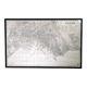 Carte d'Alger vintage 1958 encadrement bois et verre