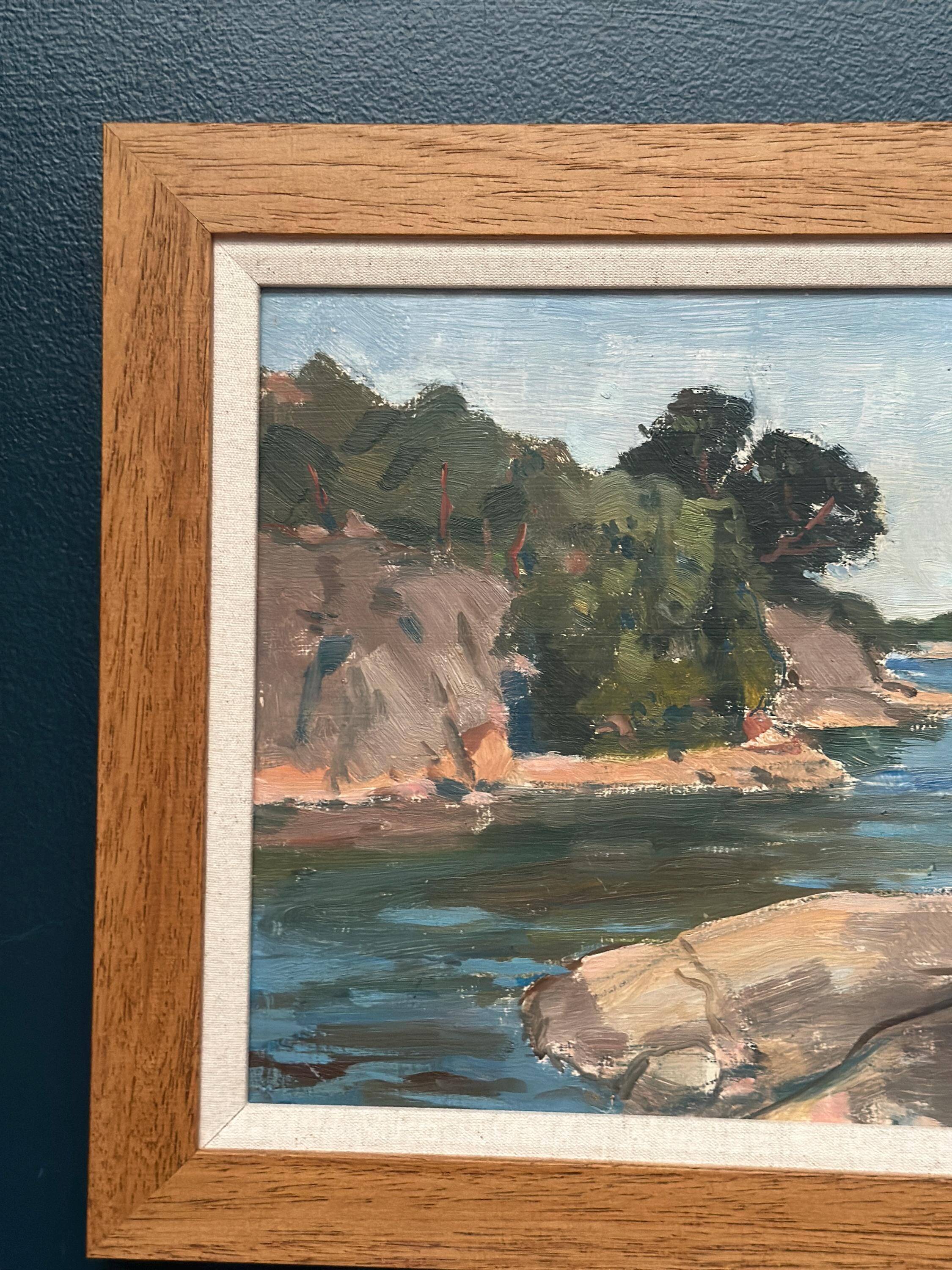 Original Swedish Oil on Panel – “River” by Ragner Nyberg – Dated 1969