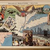 Old map poster on New York from 1948 - JP Pinchon