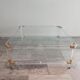 Vintage glass and brass coffee table by Charles & Hollis Jones, 1970s
