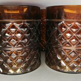 Lot of 4 vintage yellow glasses 20th century
