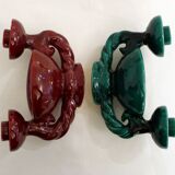 Pair of earthenware candlesticks