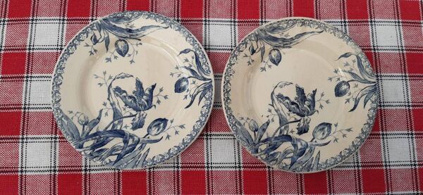 Lot de 6 assiettes anciennes terre de fer