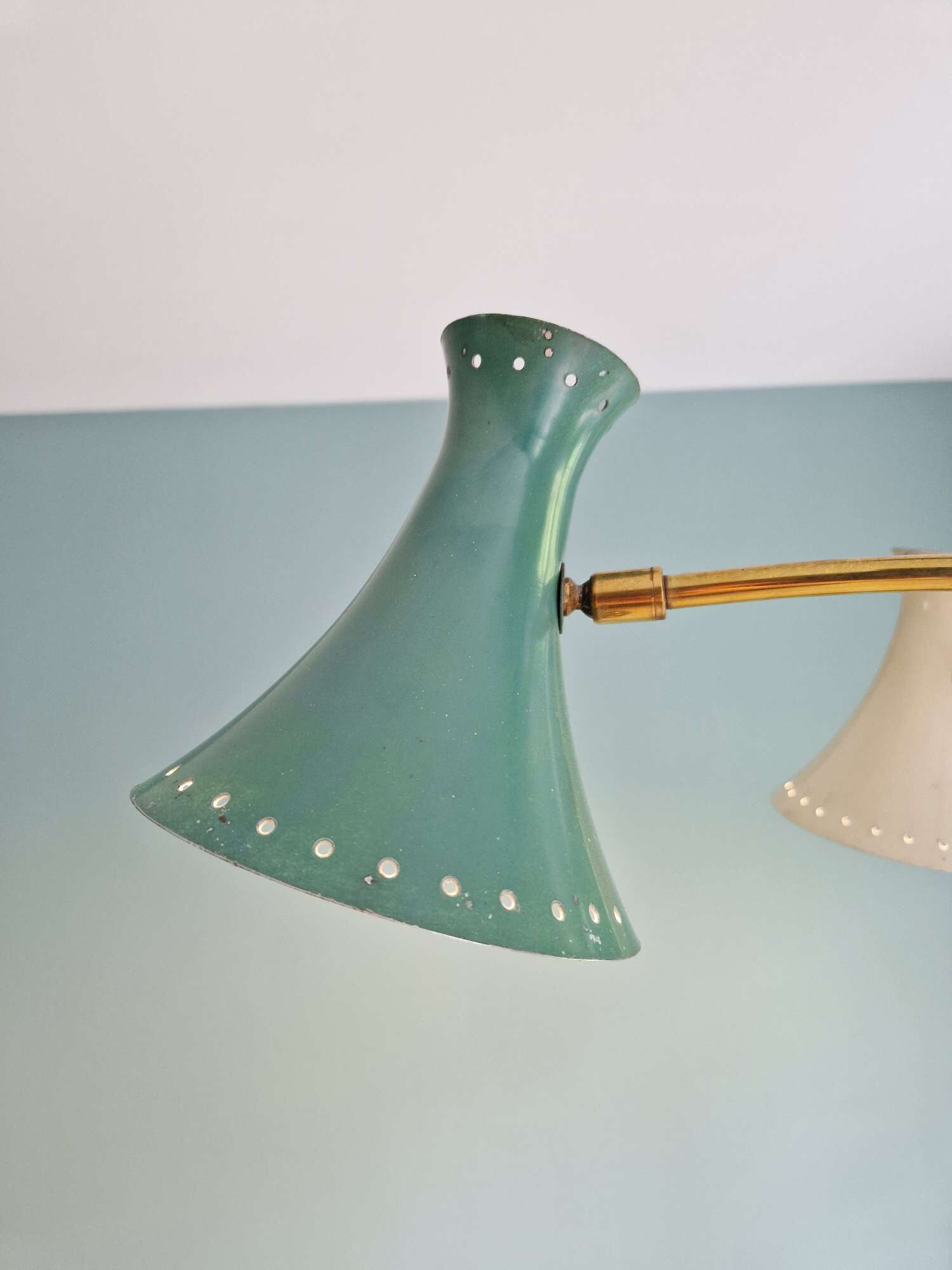 Articulated Diabolo chandelier, Italian design, 1950s-60s