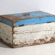 Small antique painted pine chest – Poland, around 1930