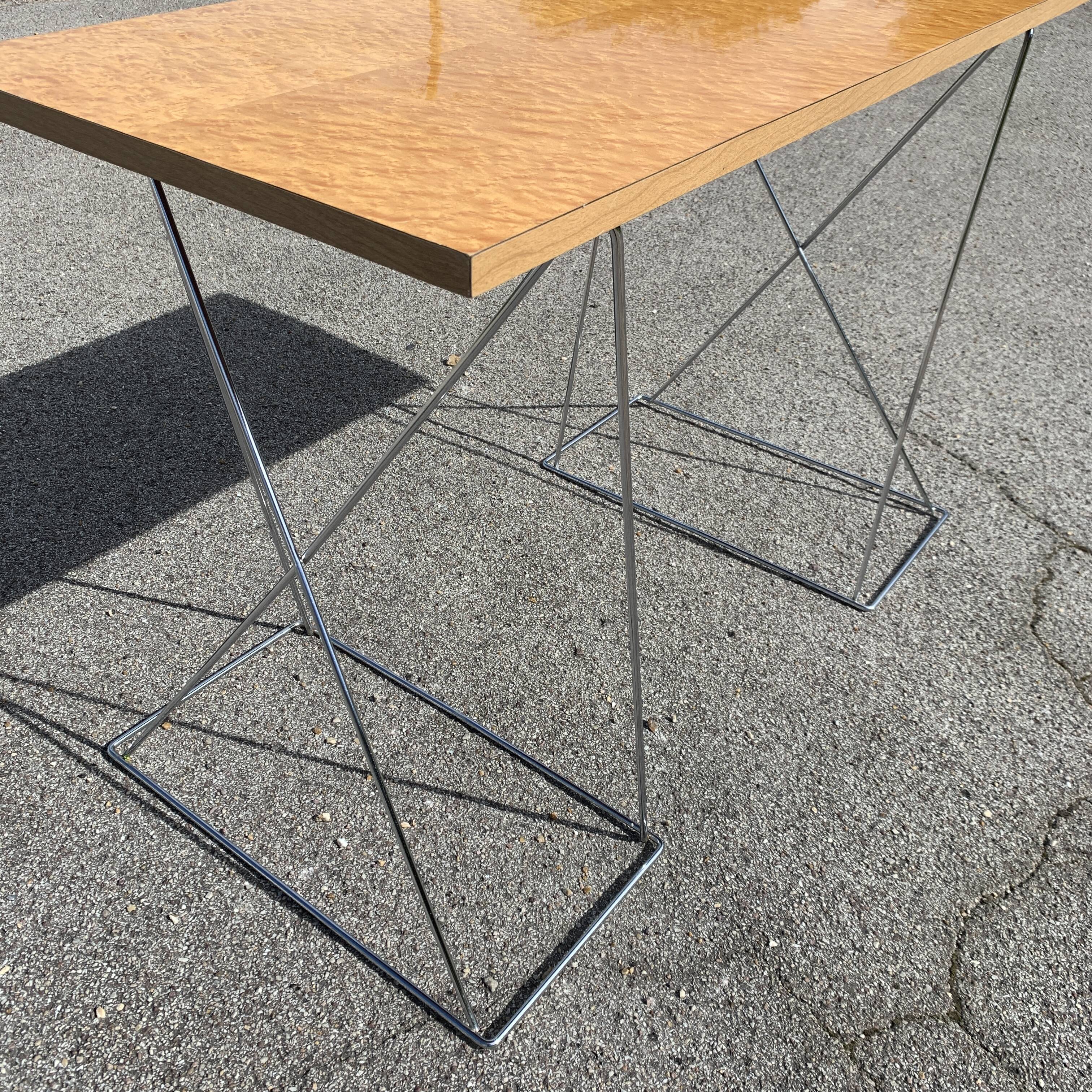 Office chrome trestles and magnifying glass tray