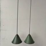 Enamelled sheet metal cone pendants