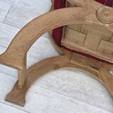 1970s, Danish armchair, original red furniture wool, solid oak wood.