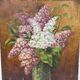 Oil painting on canvas bouquet of lilacs 1903 Vintage