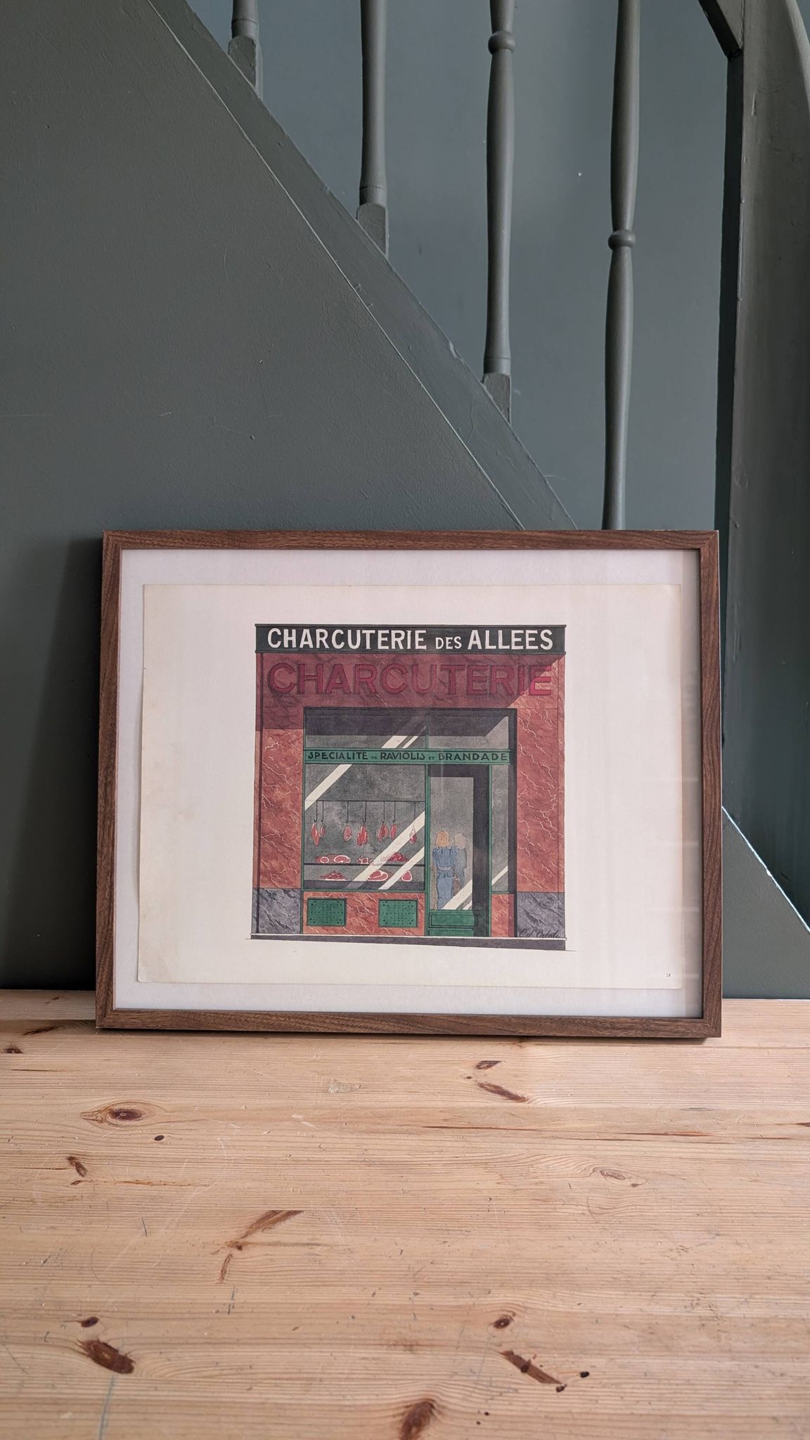 Lithograph "Charcuterie des Allées" – Catherine d'Ortoli