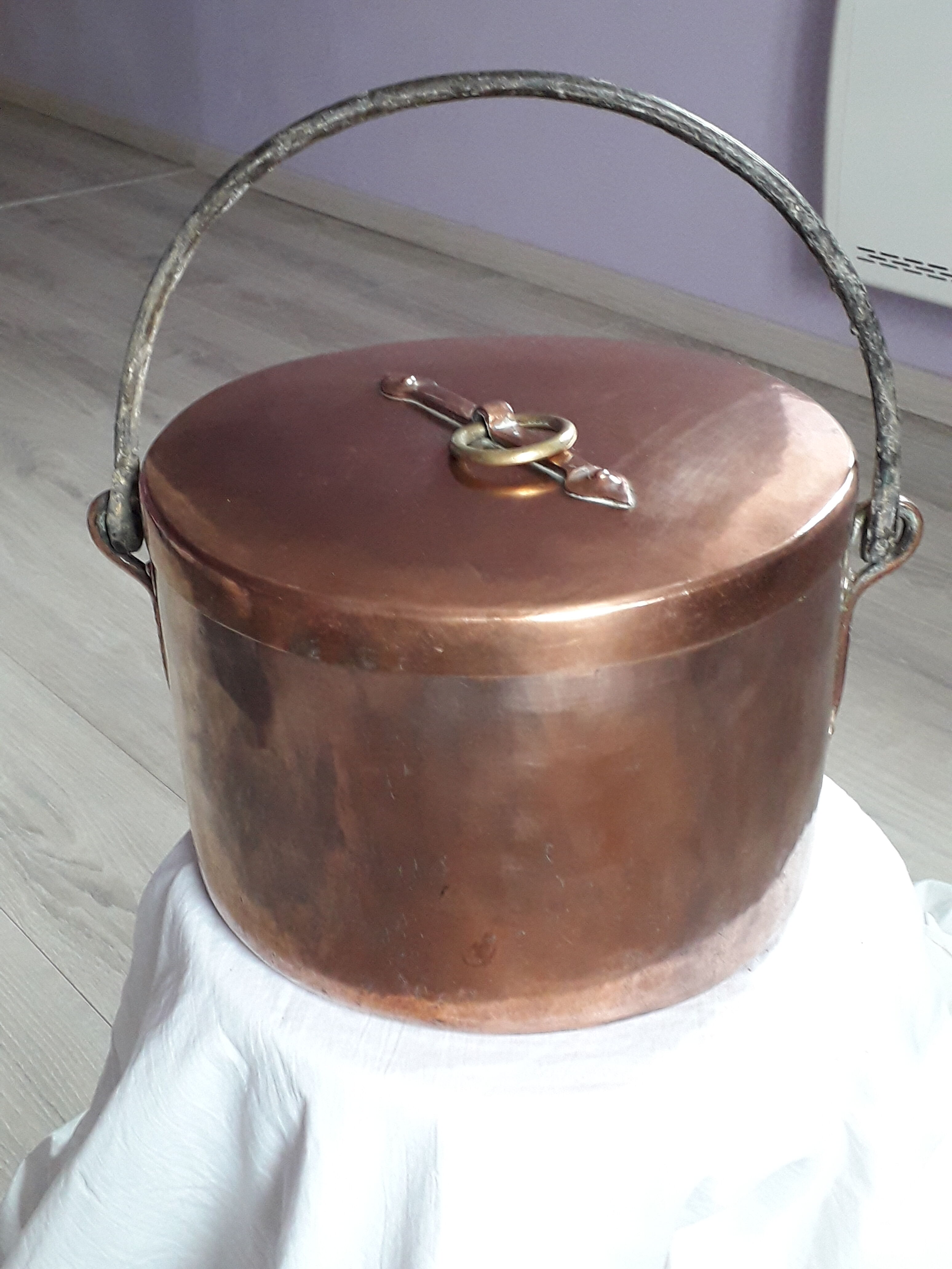 Old copper cauldron