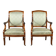 Paire de Fauteuils à Crosses en Acajou, époque Restauration – Début XIXe