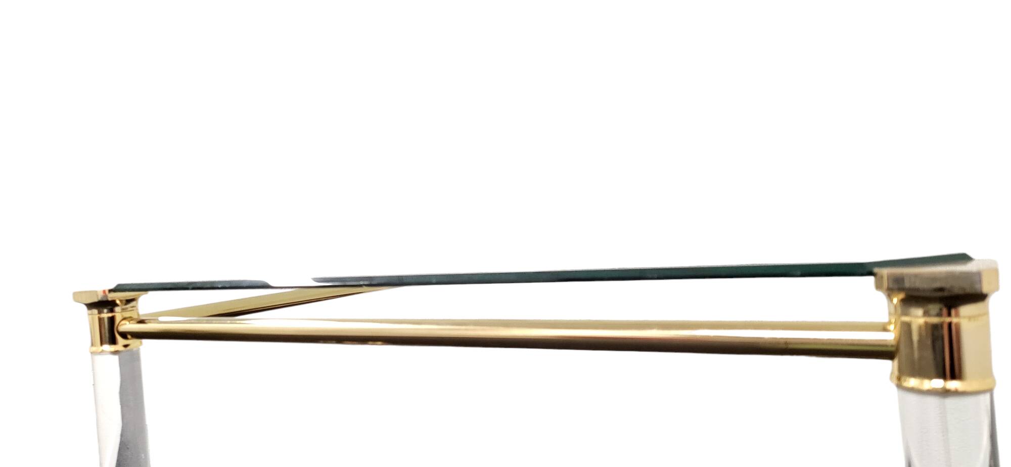 Hollywood Regency gold and perspex side or small coffee table