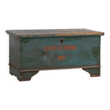 Antique turquoise green patinated chest (1935) #10