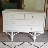 Rattan and bamboo chest of drawers