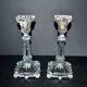 Set of 2 Egyptian-decorated candlesticks, Vallerysthal glassware, 1900